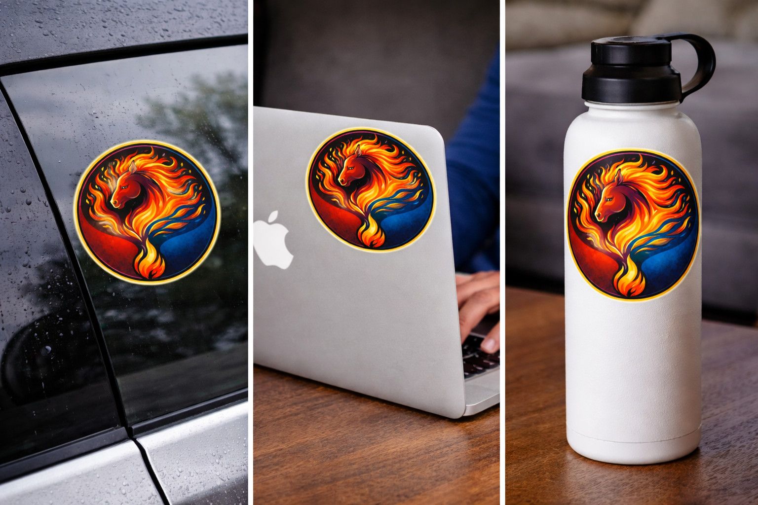 Year of the Fire Horse Vinyl Sticker 3in Chinese Zodiac Decal Waterproof Gift
