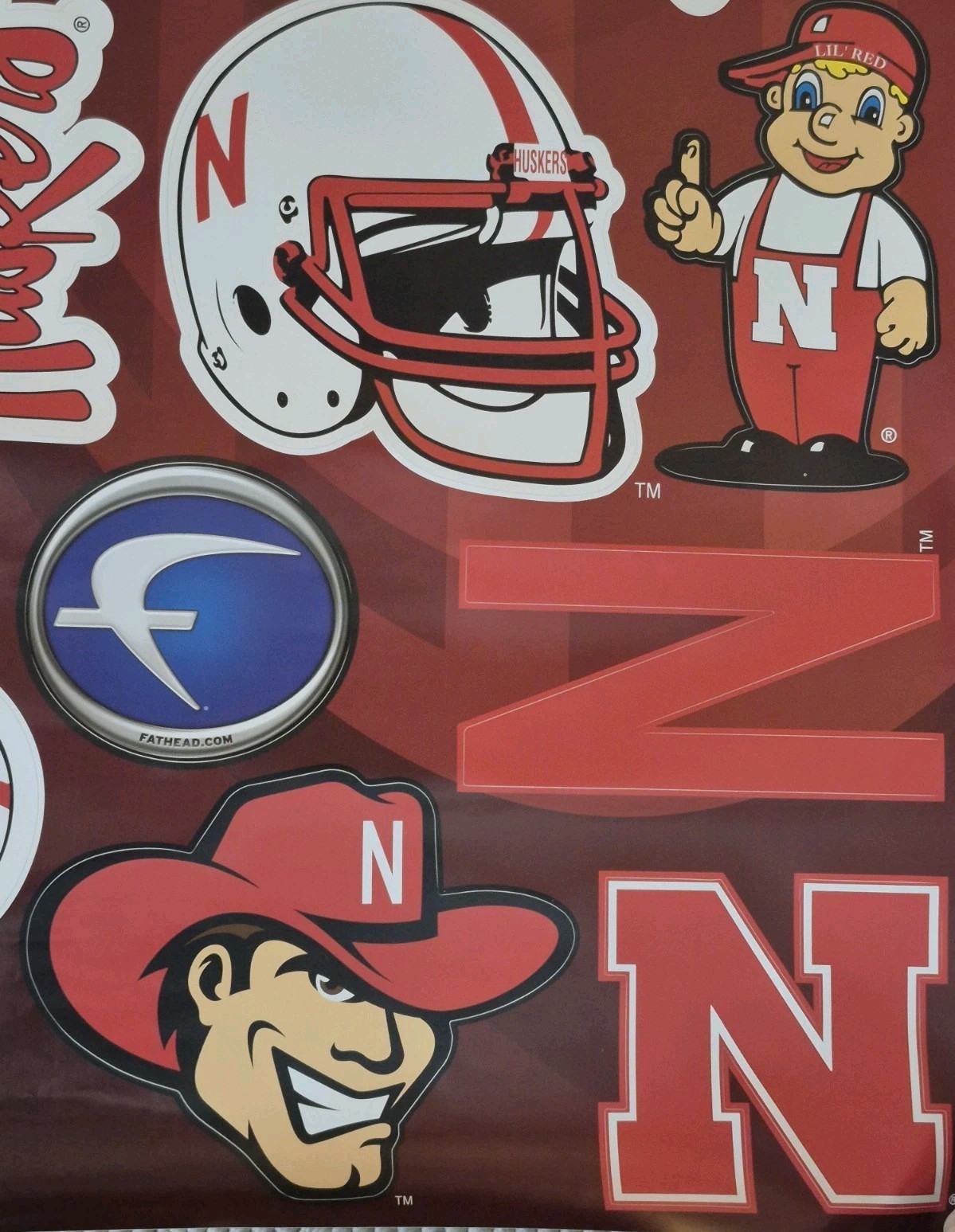 Fathead Jr. Nebraska Cornhuskers Reusable Wall Decals – Vinyl Graphics Set