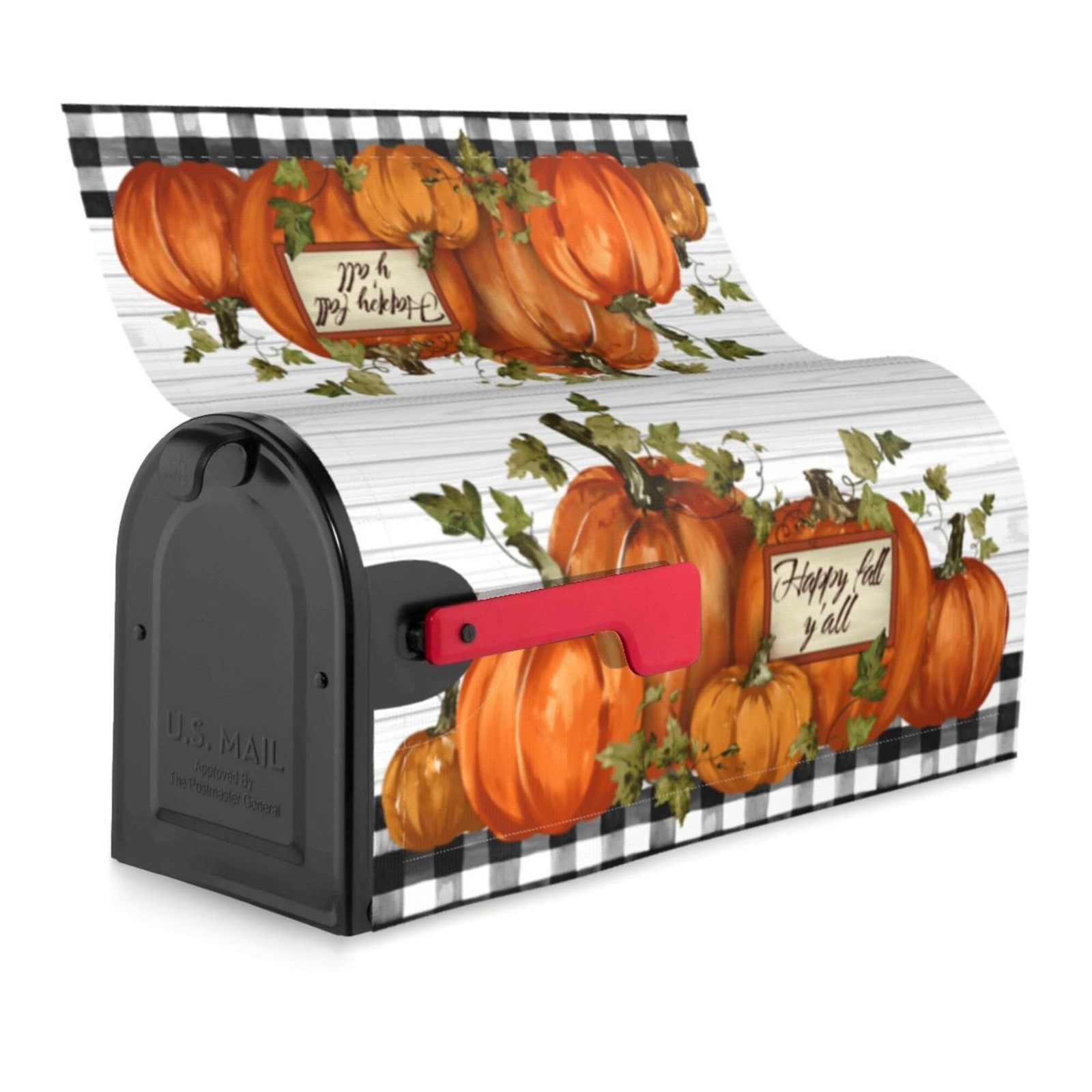Autumn Pumpkin Thanksgiving Mailbox Covers Magnetic Letter One Size, Yellow