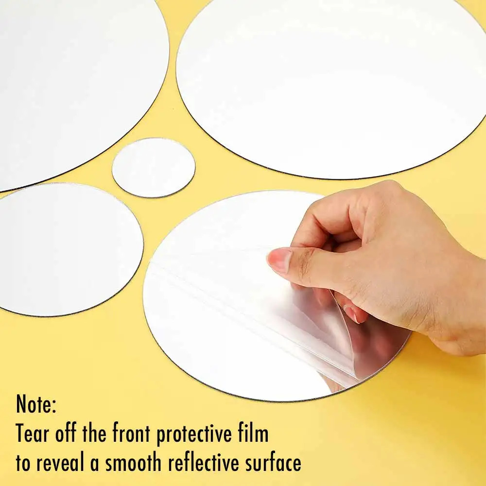 Round Acrylic Mirror Wall Stickers Self Adhesive Small Circle Dots Room Decor