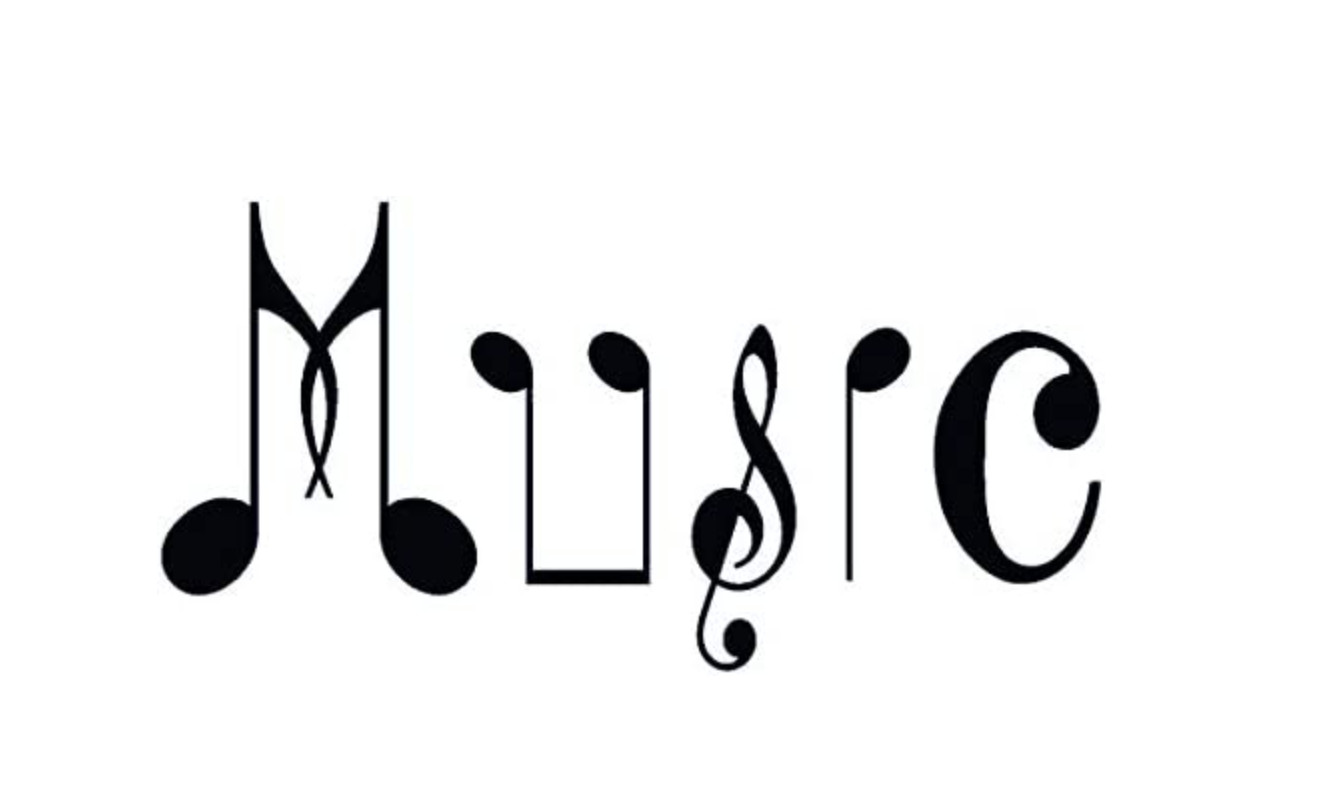 Music Notes Two Pack of 7" Indoor Black Vinyl laptop Walls Mirrors Doors Tablets
