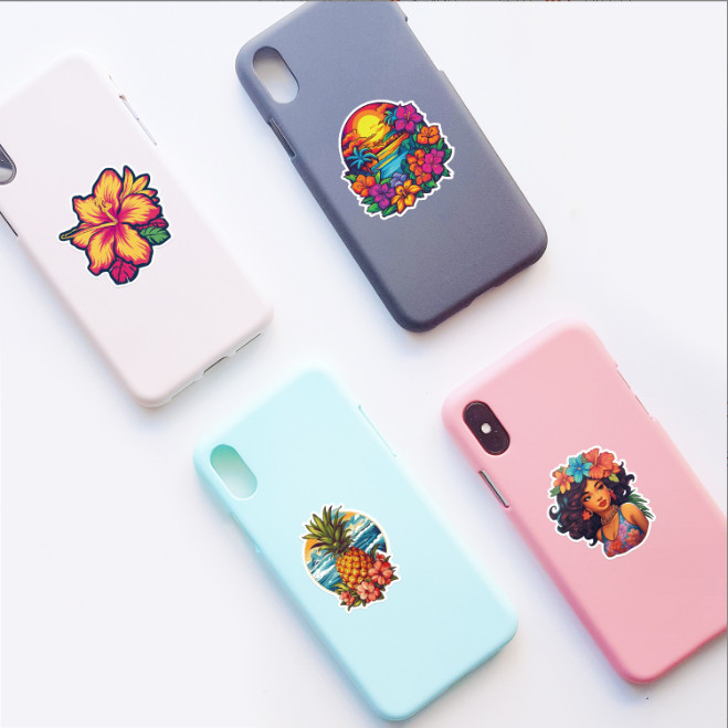 50Pcs Stickers Hawaii Beach Tree Aloha Luggage Skateboard Car Phone Laptop Vinyl
