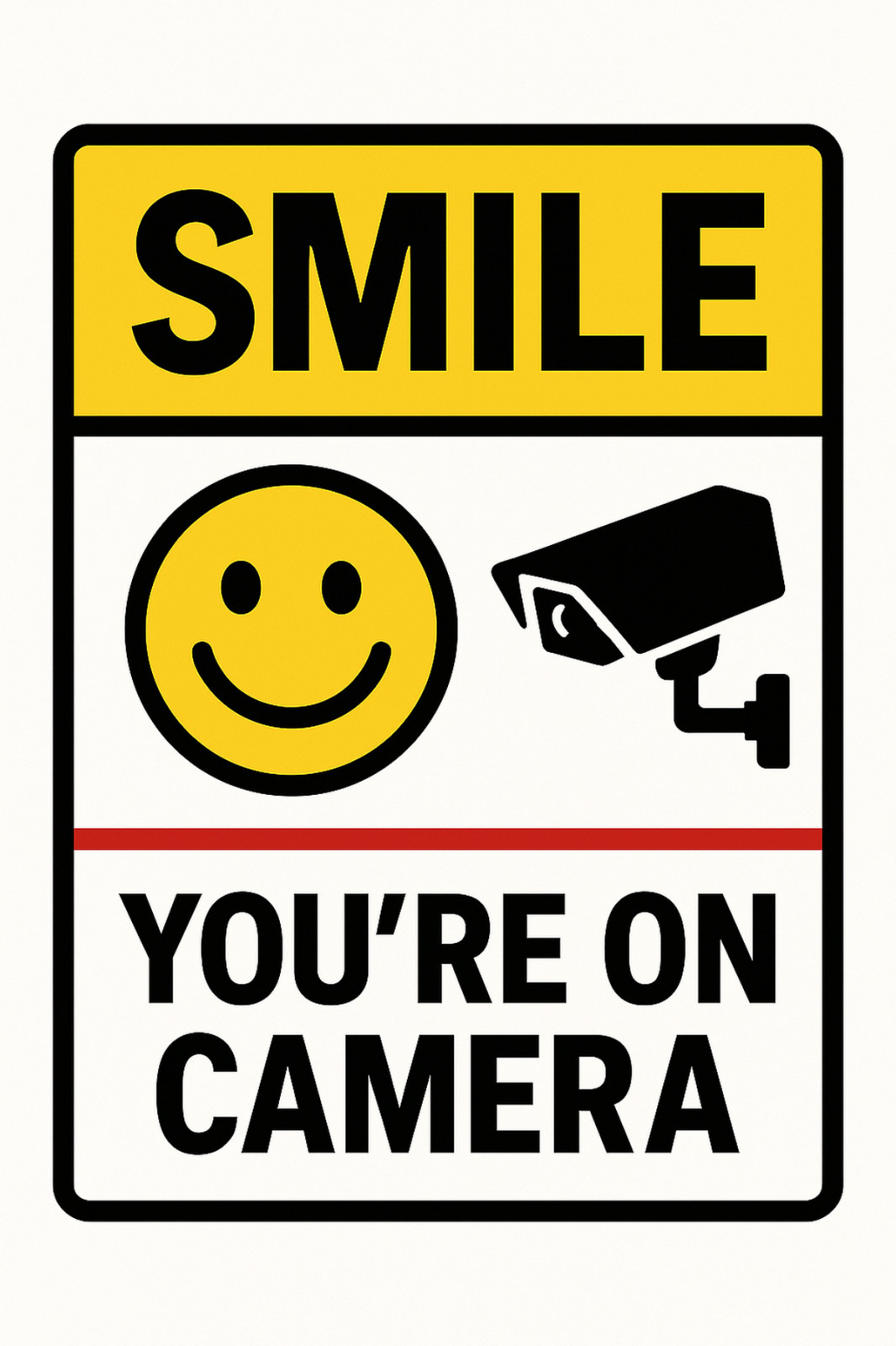 Smile You're On Camera Sticker 4×6 – CCTV Vinyl Warning Decal