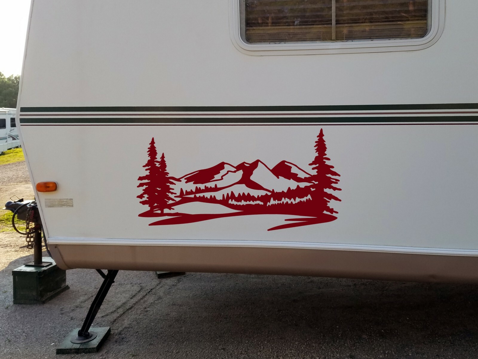 Mountains Forest Scene Vinyl Decal V2 Camper RV Travel Trailer Graphics Sticker