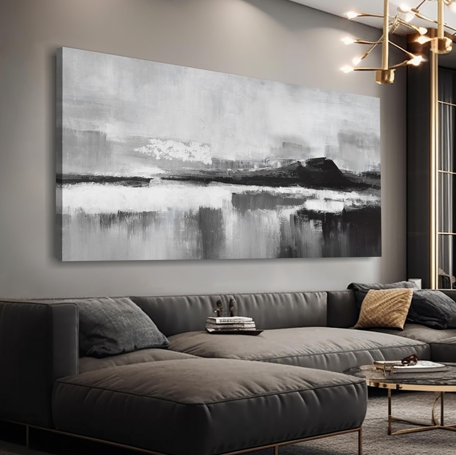 Abstract Wall Art Decor Large Home Decor Wall Art Prints Black and White Wall…