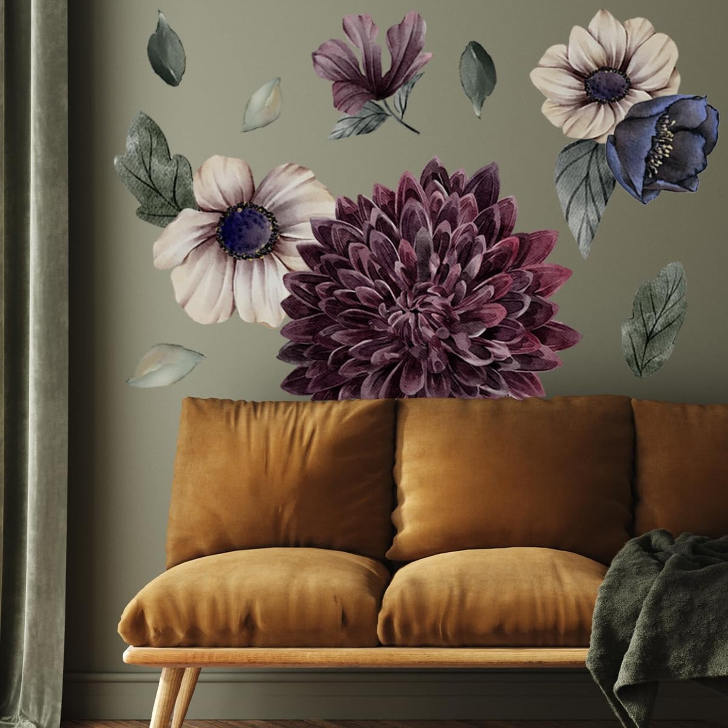 Large 3D Boho Floral Flower Wall Decals for Girls Bedroom Home Backdrop Decor…