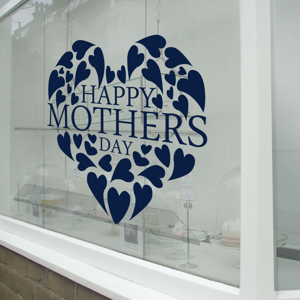 Happy Mothers Day Wall & Window Stickers Mother Decals Shop Window Display A338