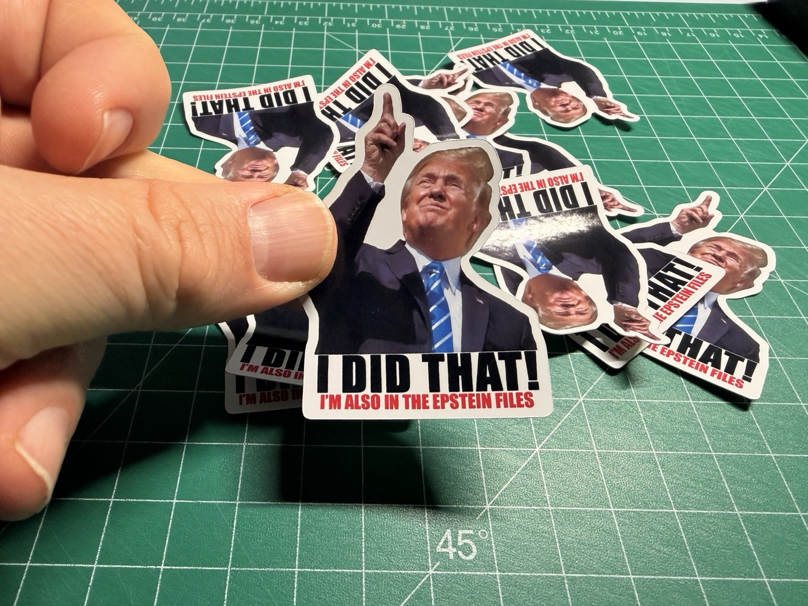 Trump “I DID THAT – I’M ALSO IN THE EPSTEIN FILES” Stickers -10pc- Decals