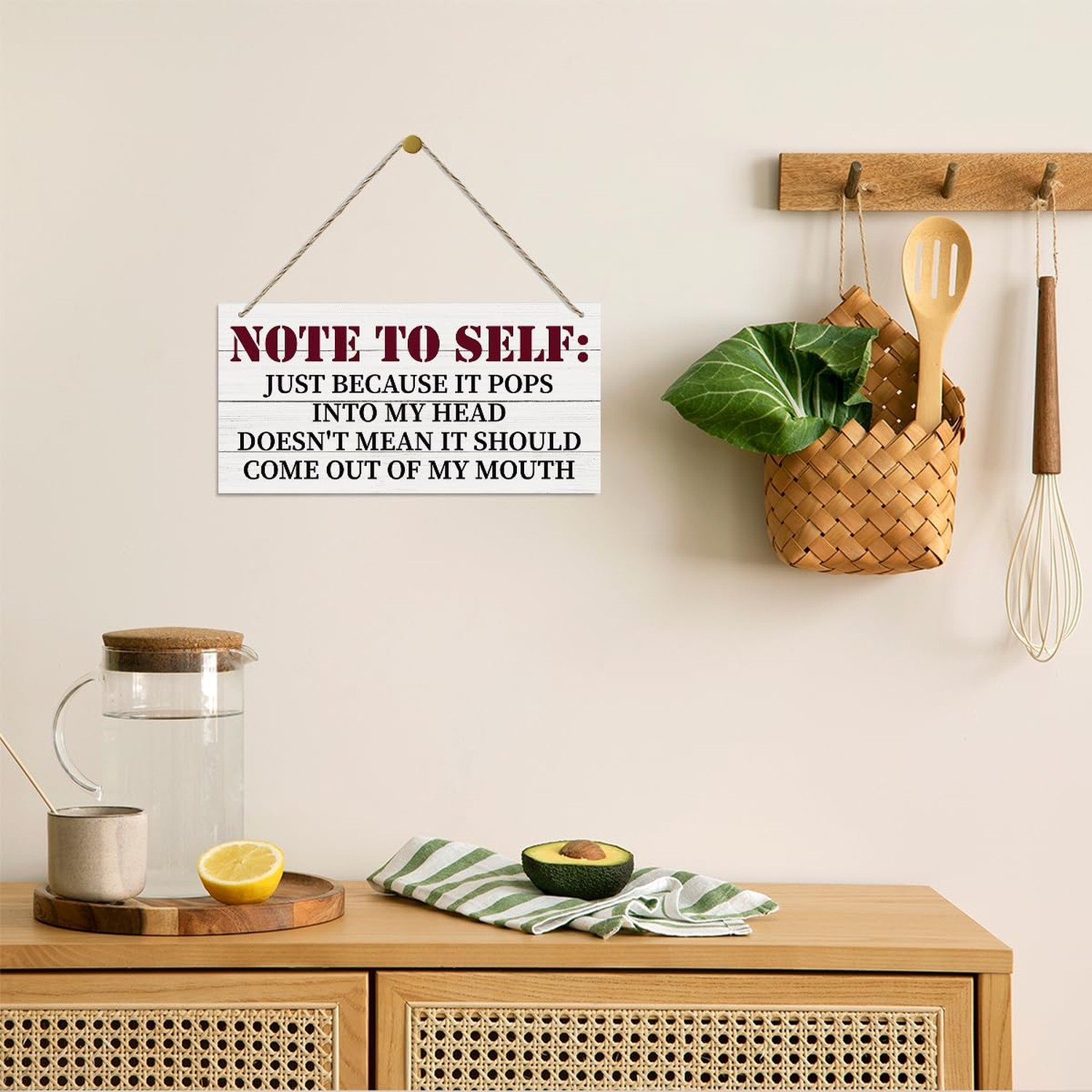 Note to Self Sign, Inspirational Wood Sign, Hanging Printed Wooden Plaque Dec…