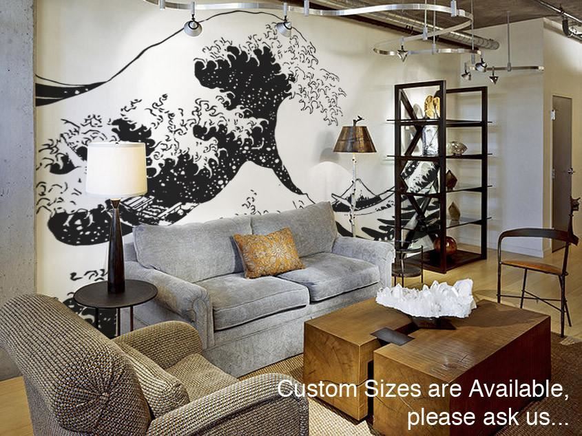 Japanese The Great Wave Off Kanagawa by Hokusai Wall Decal. Stickerbrand #363