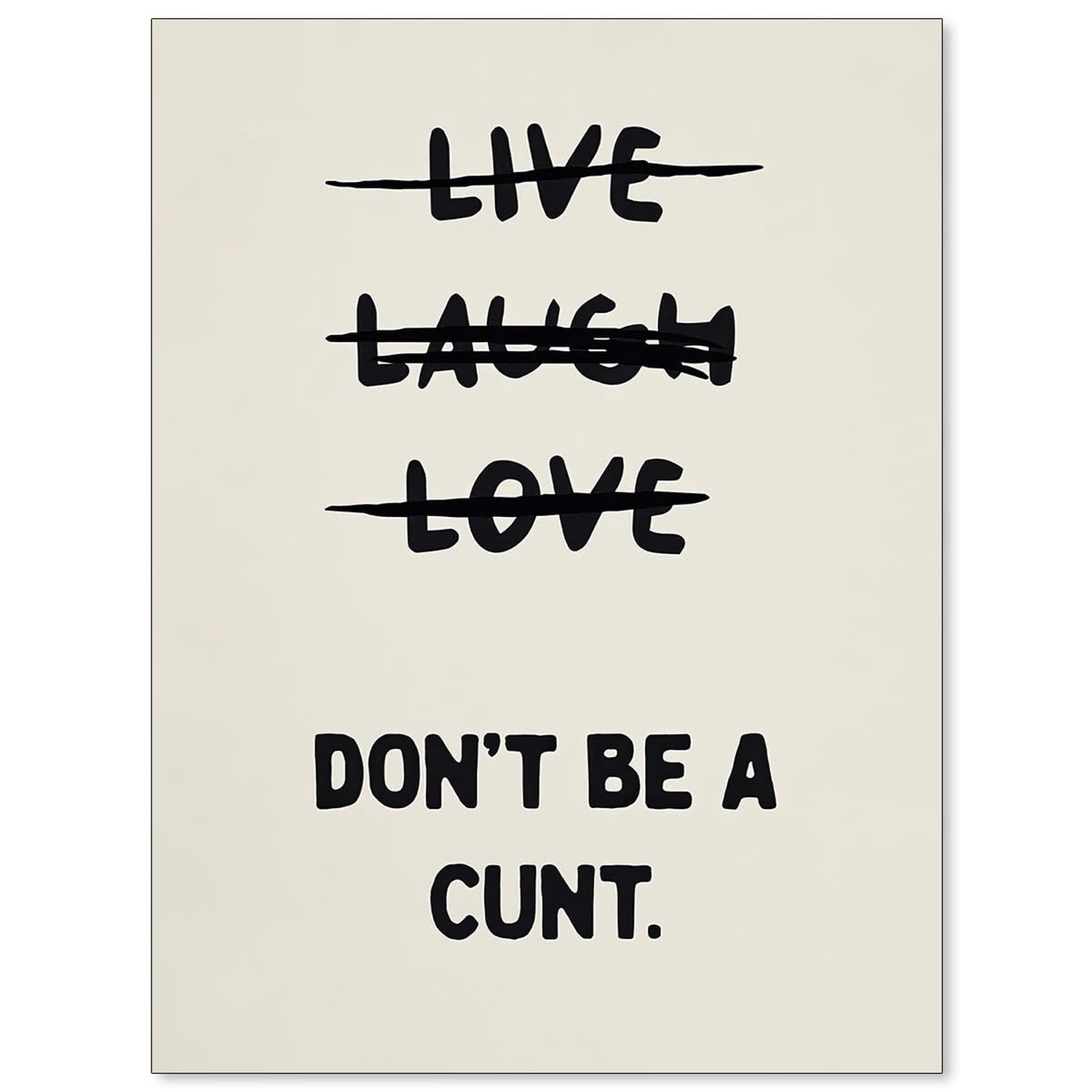 CAXIYSH Funny Quotes Wall Decor Live Love Laugh Wall Art Retro Beige Poster S…
