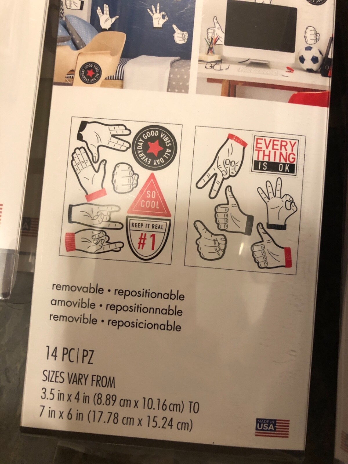 Wallies Big Wall Sticker Wall Planner or Good Vibes Hand Signs