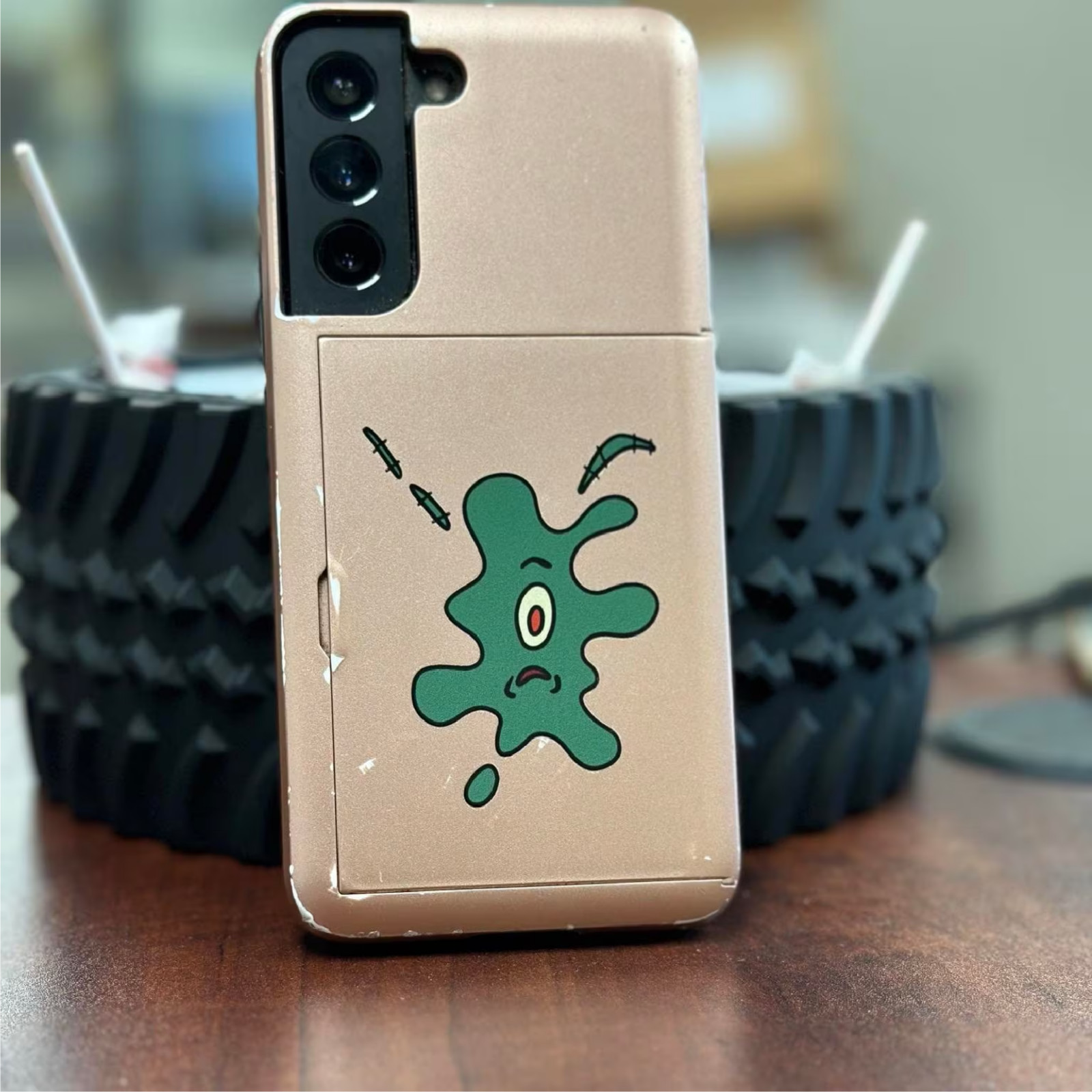 Funny Squished Plankton Spongebob Decal For Window, Car, Gas Lid, Water Bottle