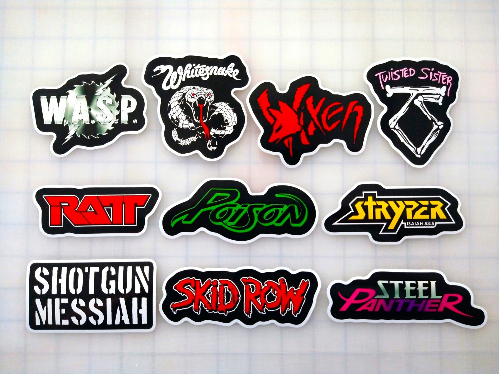 Glam Rock / Hair Metal Sticker Lot (10 Pack) SET 1 80s heavy thrash classic punk