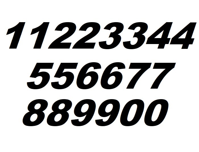 Mailbox Address Numbers Decal Sticker Window Door Wall Sign, ARIAL ITALIC BOLD