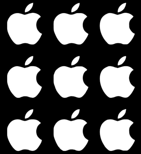 Small Apple logo Vinyl Decals Phone Laptop Small Stickers Apple Set of 9