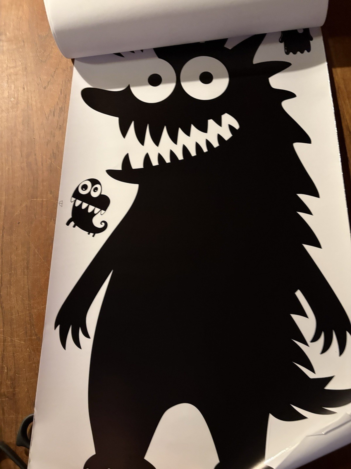 Monster Cartoon Vinyl Wall Decal Set, Removable, Black White, Modern, Any Room