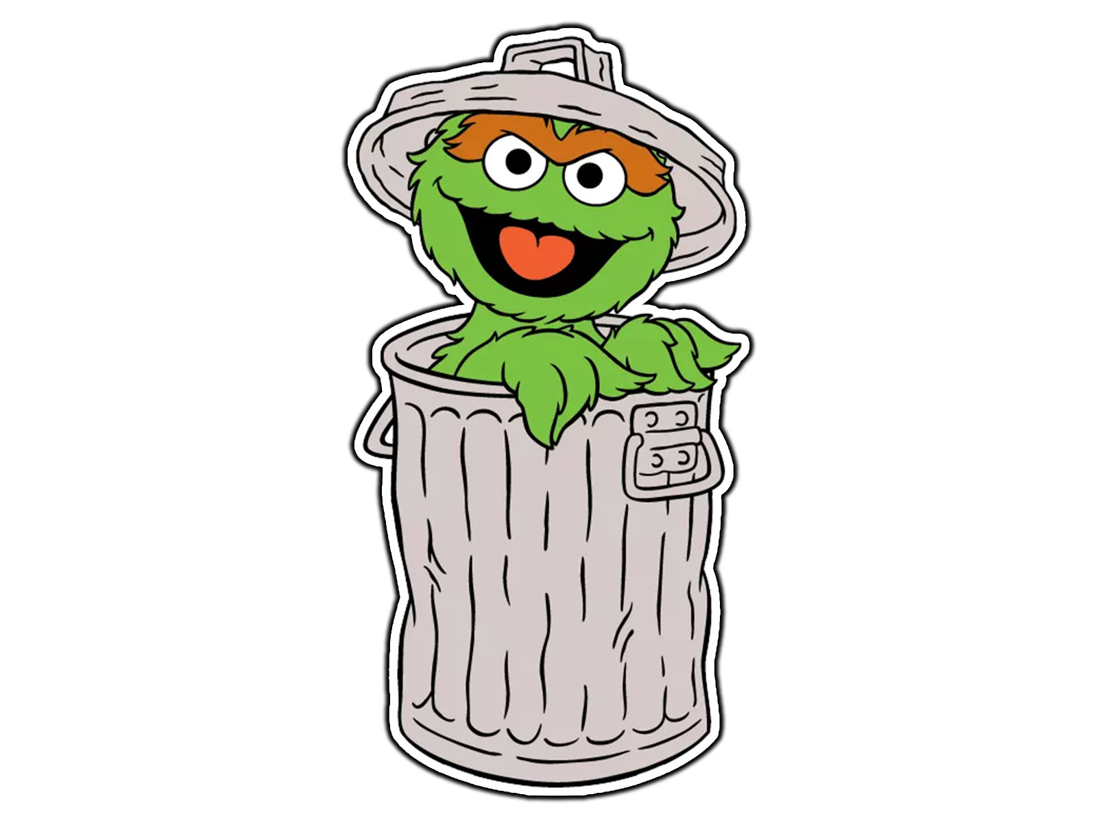 #1155 Oscar The Grouch Trash Can Waterproof Vinyl Sticker Decal Die-Cut