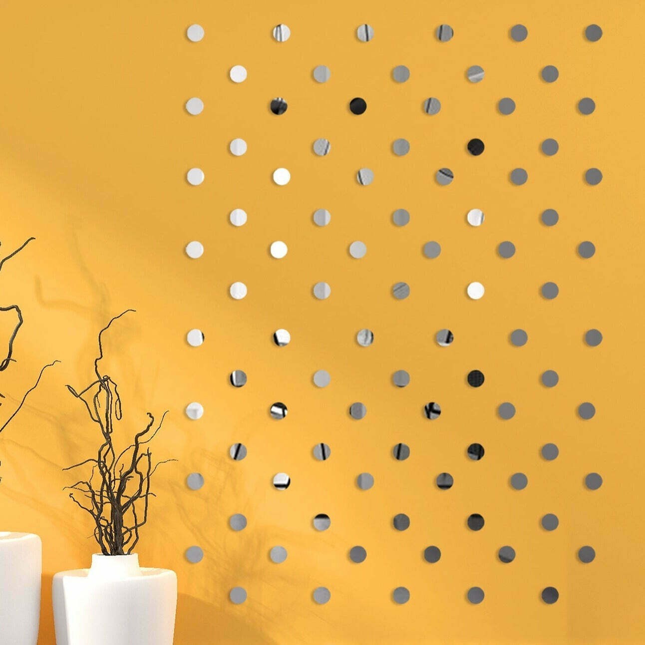 Surface Wall Sticker Decal Dots Vinyl Decor 100pcs Circle Mirror Stickers