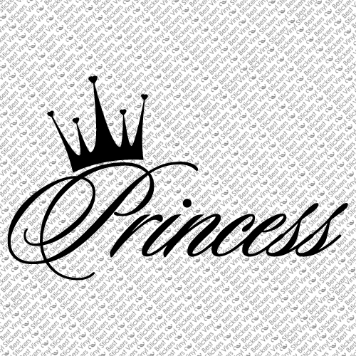 PRINCESS CROWN HEART GIRL LOVE CAR LAPTOP VINYL DECAL STICKER (PS-01)