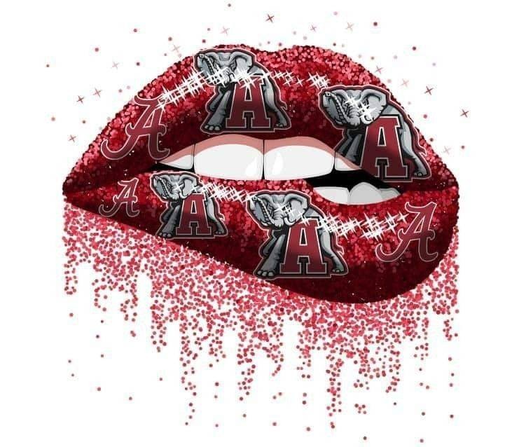 Alabama Crimson Tide Lips Sticker Decal Wall Mirror Cup Tumblr Locker Bin