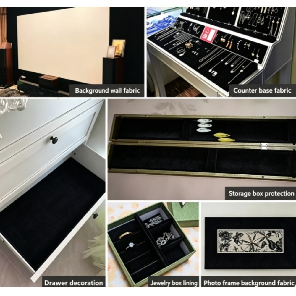 Velvet Fabric Wallpaper Stickers for Jewelry Drawer Furniture DIY Project