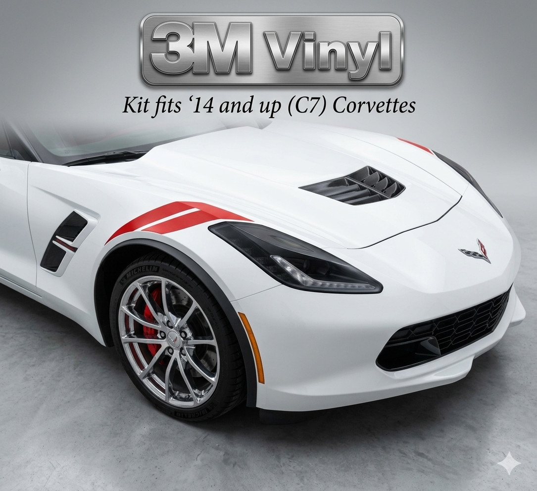 C7 Fender Hashmarks Stripe Fits: Chevy Corvette Graphic Decal on 3M Film