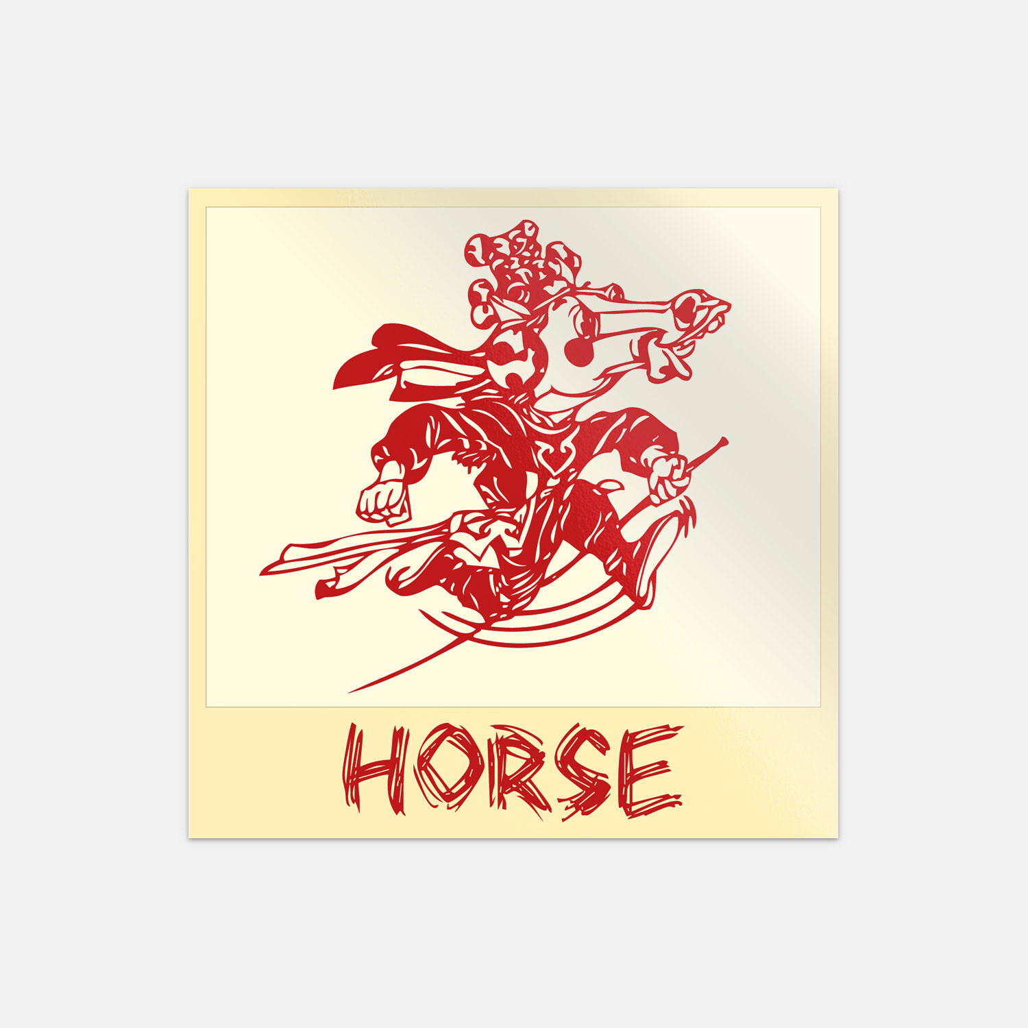 Horse Chinese Zodiac Sheng Xiao Humor Sign Vinyl Sticker Decal