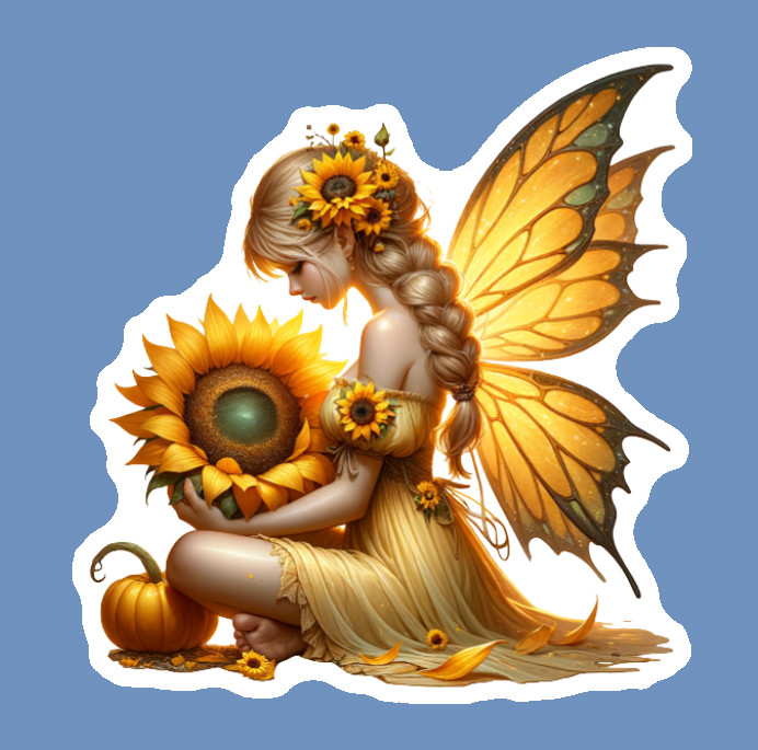 Weatherproof Vinyl Decal Fall Fairy Handmade UV Coated Outdoor Indoor Durable
