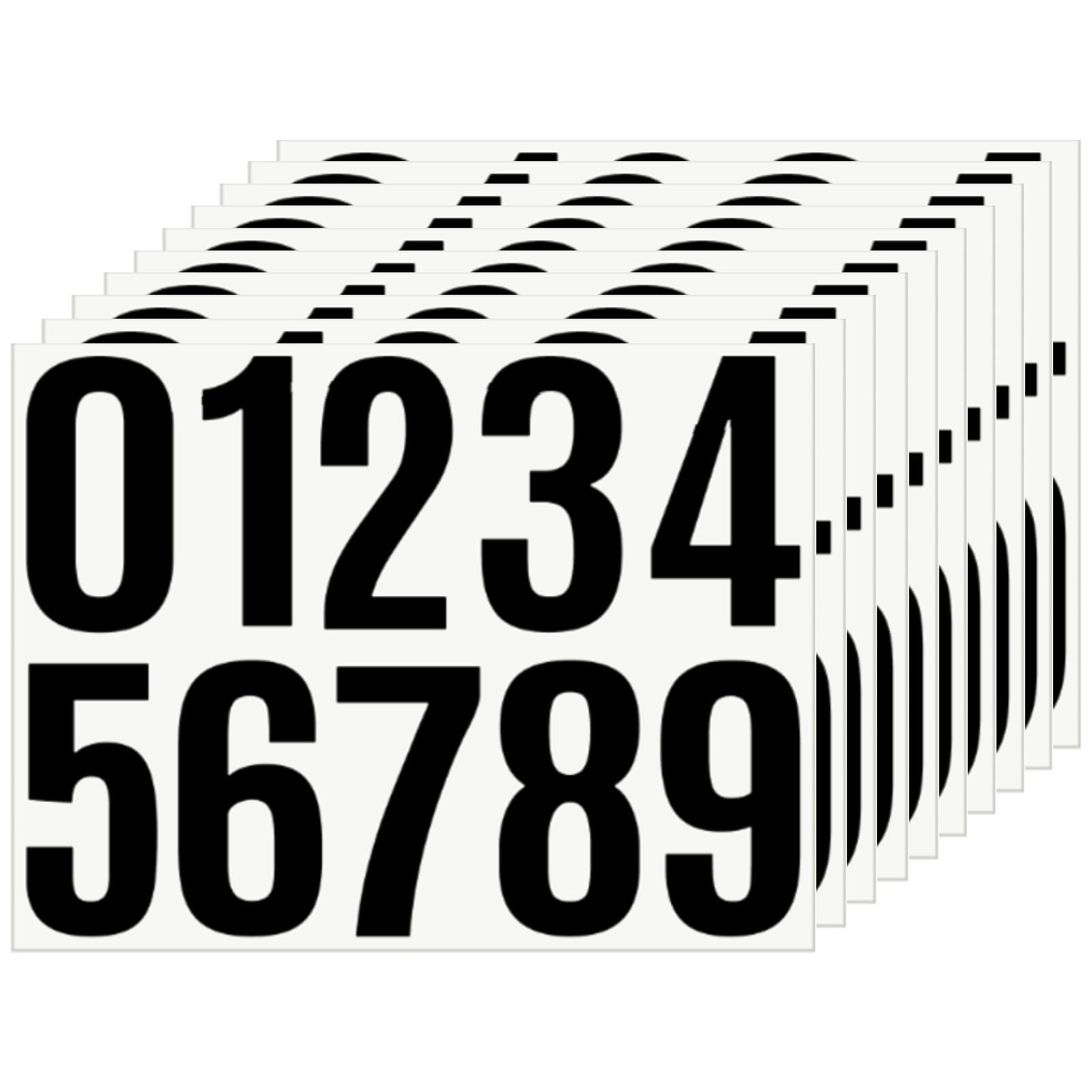4 Inch Black Vinyl Number Stickers 10 Sets 100 Pcs Self Adhesive for House Si…
