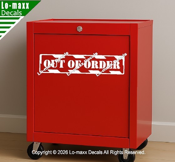 Out Of Order Hazard Stripe Die Cut Vinyl Decal High‑Performance Decal