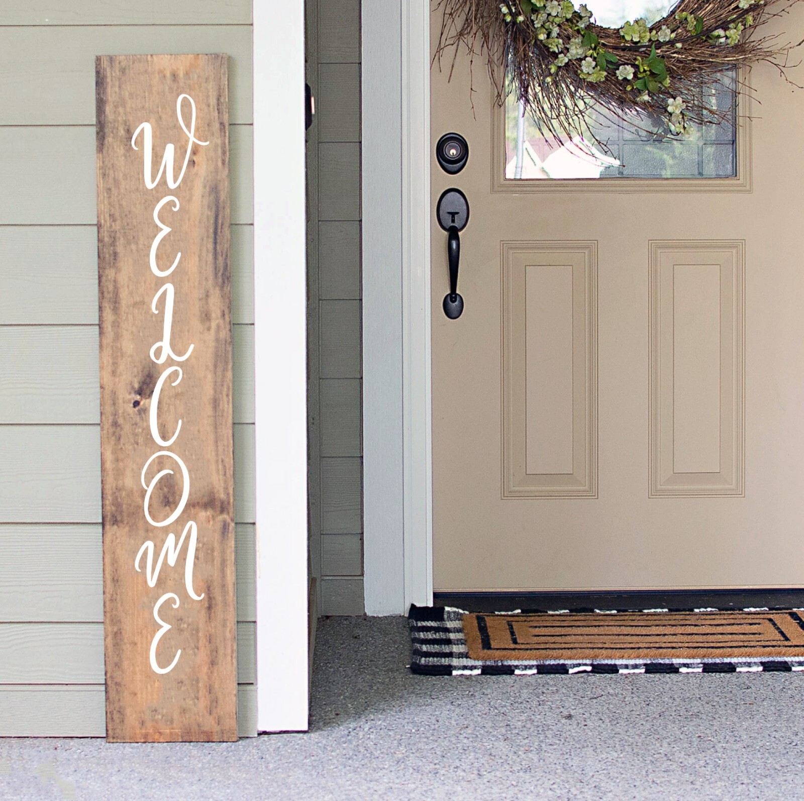 Welcome Vertical Vinyl Decal V3 – Front Porch Home – Die Cut Sticker