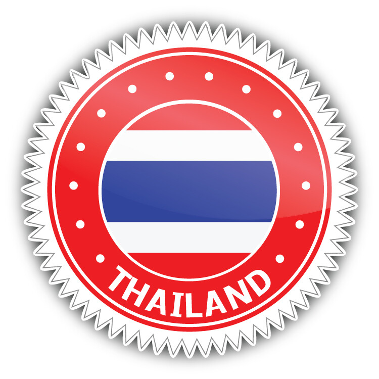 Thailand Glossy World Flag Label Car Bumper Sticker Decal