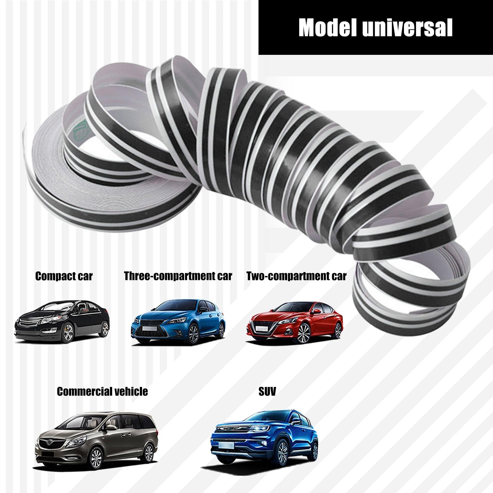 2 PCS Car Waistline Body Sticker, 32.1Ft x 0.4In Pinstripe Small Color Strip …