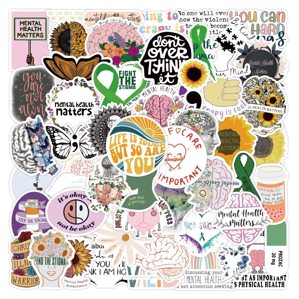 10 Random Mental Health Awareness Stickers Decals Hydro Truck Yeti Free Shipping