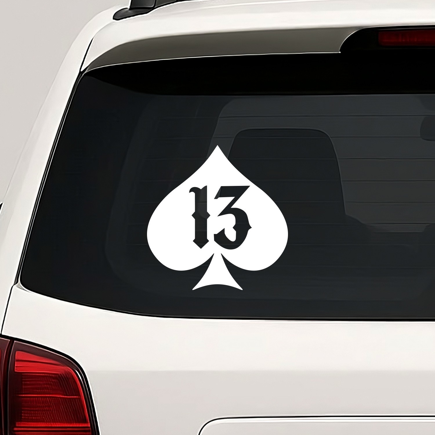 13 Spade Vinyl Die Cut Decal Sticker – Motorcycle Biker Lucky Playing Card Poker