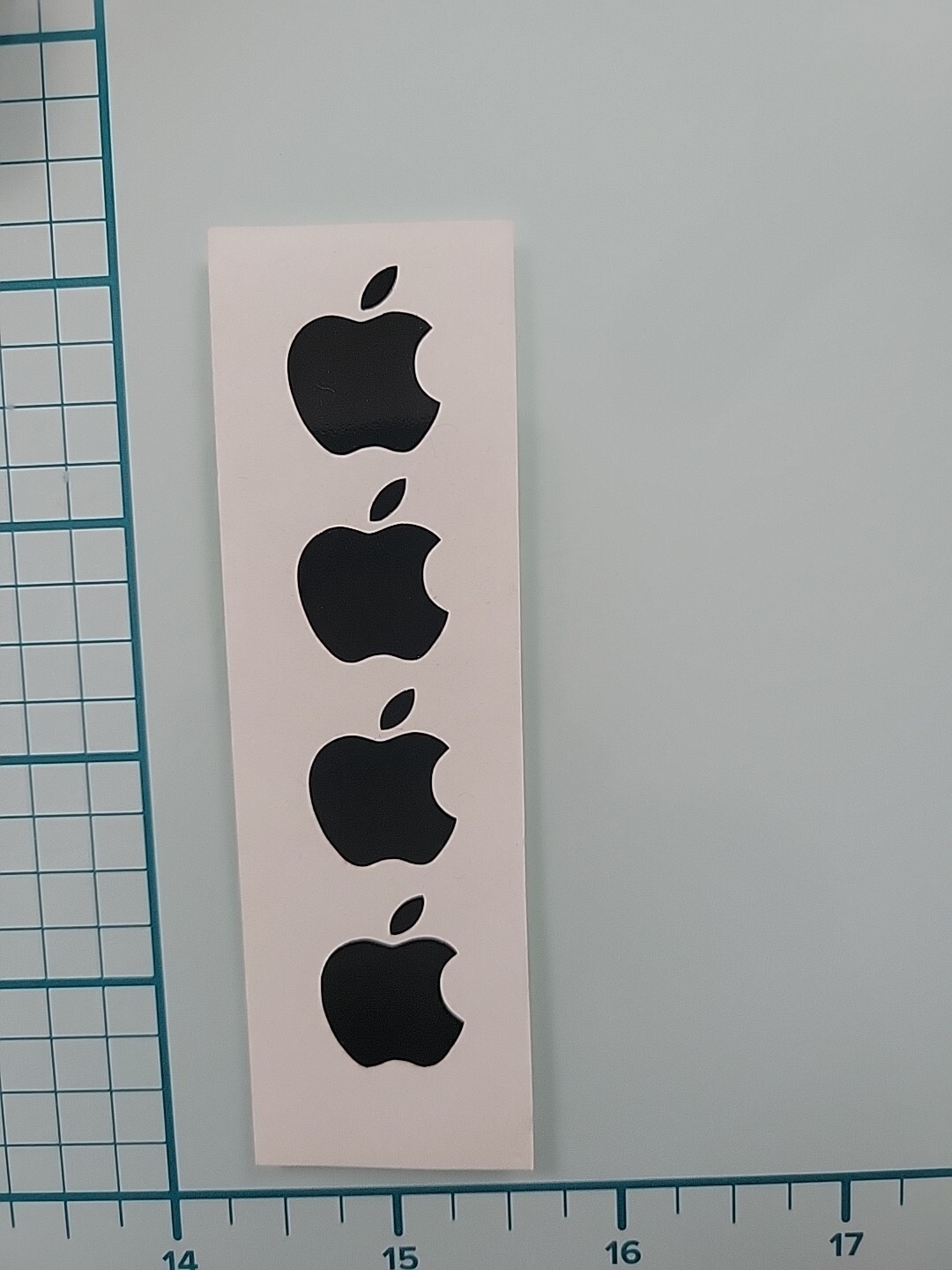 (4) Black Apple Logo Overlay Vinyl Decals – For iPhone Windows Laptops Mugs Lot