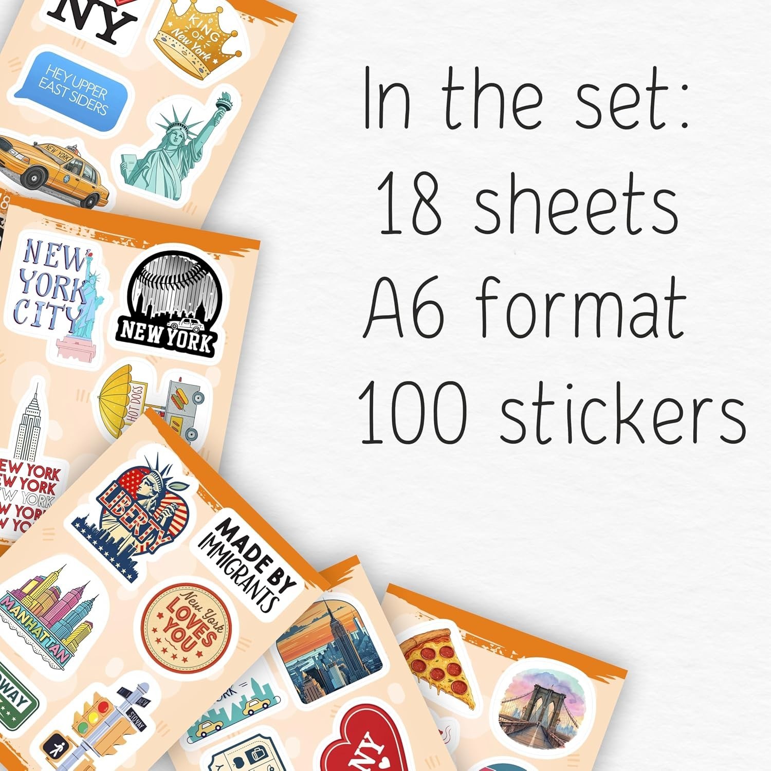 100Pcs New York Stickers for Scrapbooking, Laptop, Water Bottle, NYC Stickers…