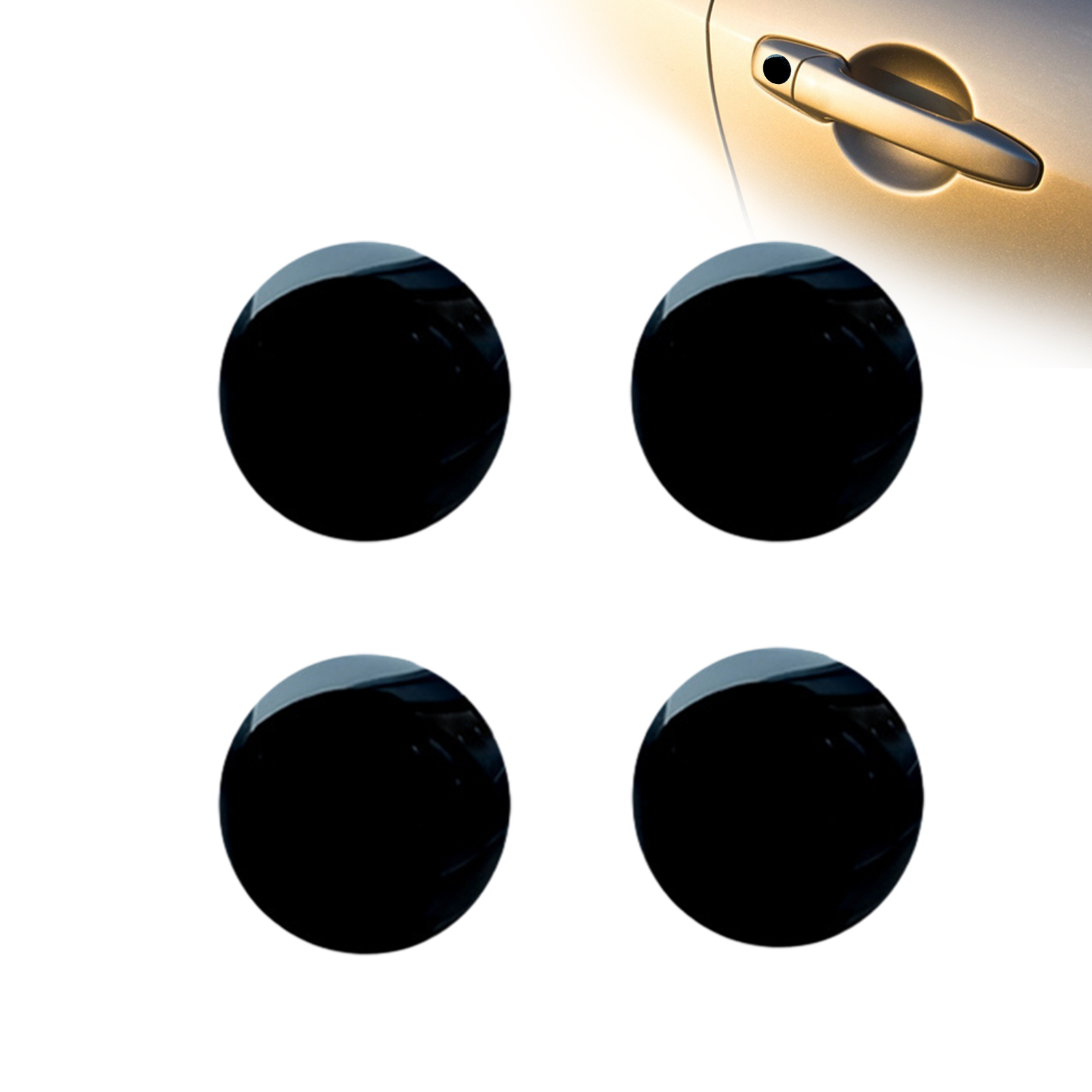 Car Door Lock Stickers 4pcs Portable Carbon Fiber Stickers for Car Key Hole