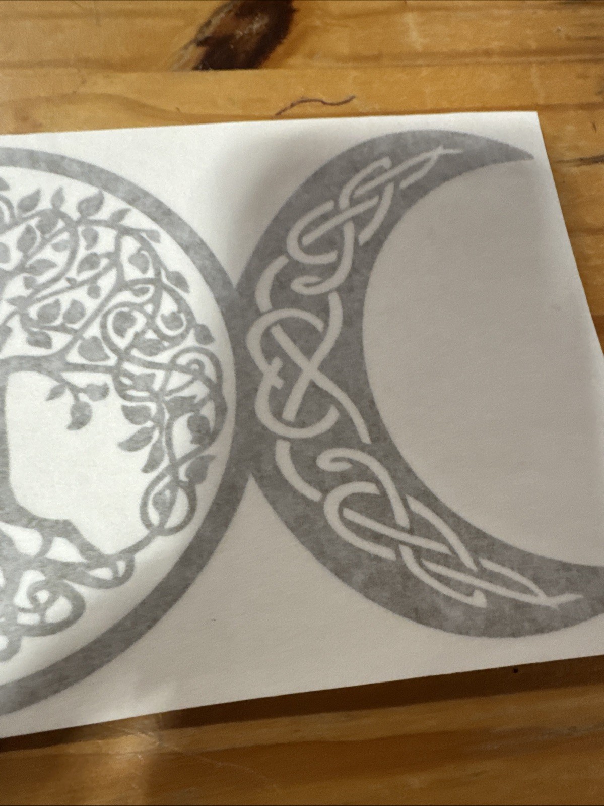Three Moons Tree Of Life Vinyl Decal Gold. Lg. Unique 10.5”L 5”T. Pagan Celtic