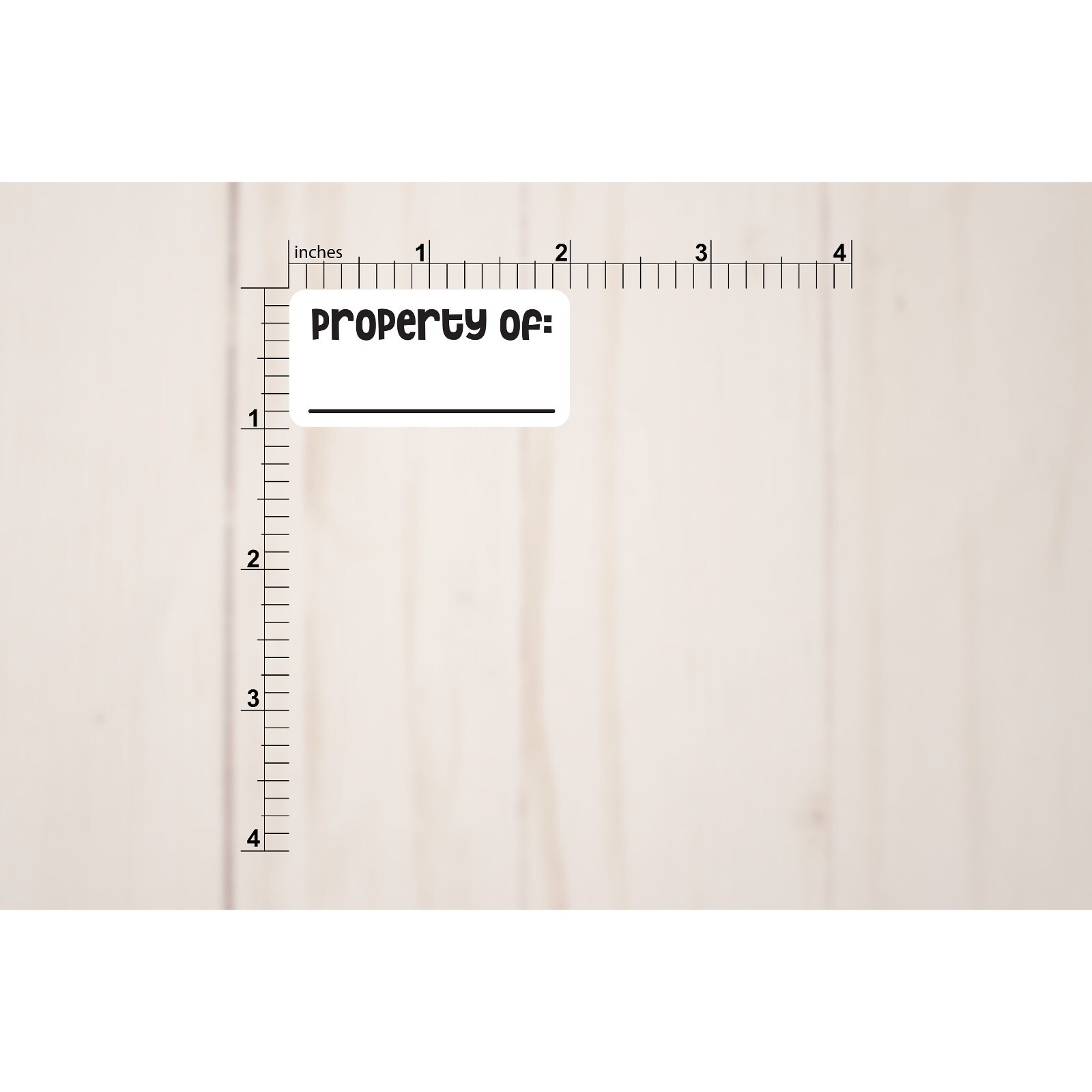 Property of labels with area for name | 2" x 1" Glossy Paper Labels