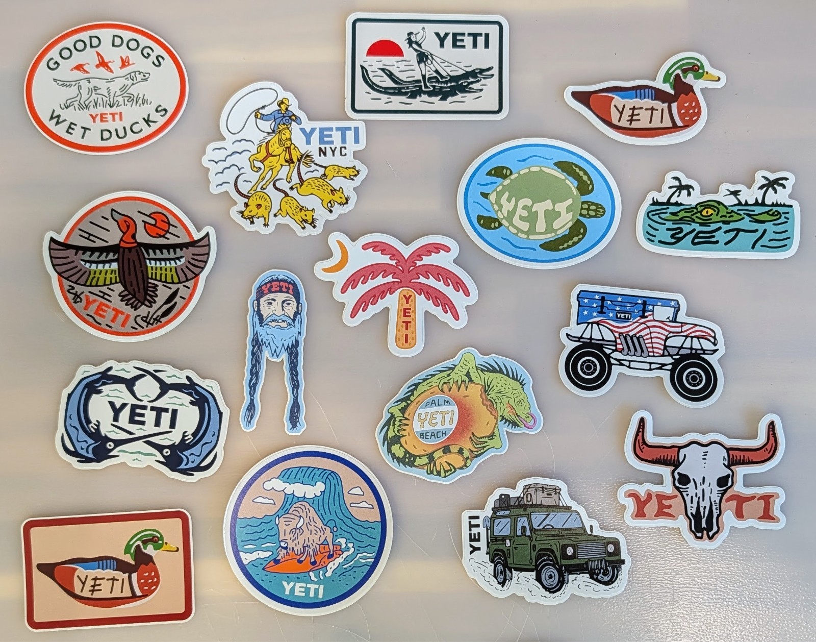 YETI stickers decals Set of 16 – Wetlands, Duck, Cowboy, Bull, Florida, Bronco