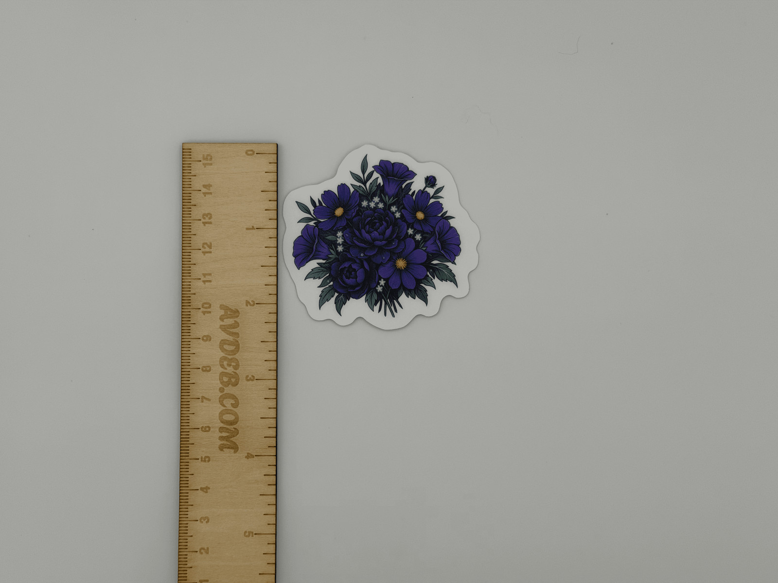 Purple Blue Floral Bouquet Vinyl Sticker Die Cut Botanical Laptop Decal