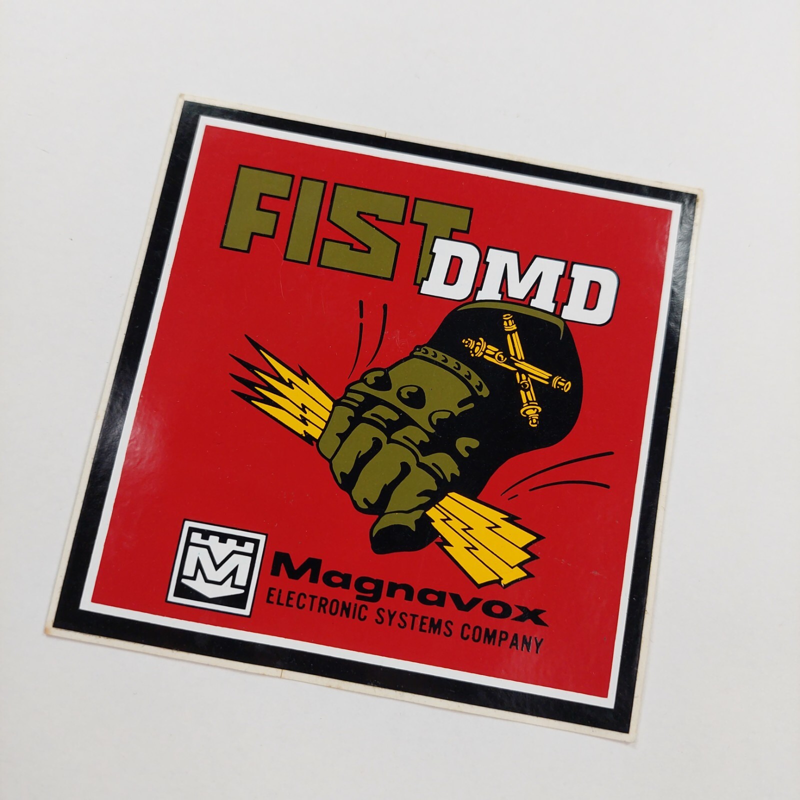 Vintage Sticker Decal FIST Digital Messaging Device Military Magnavox Electronic