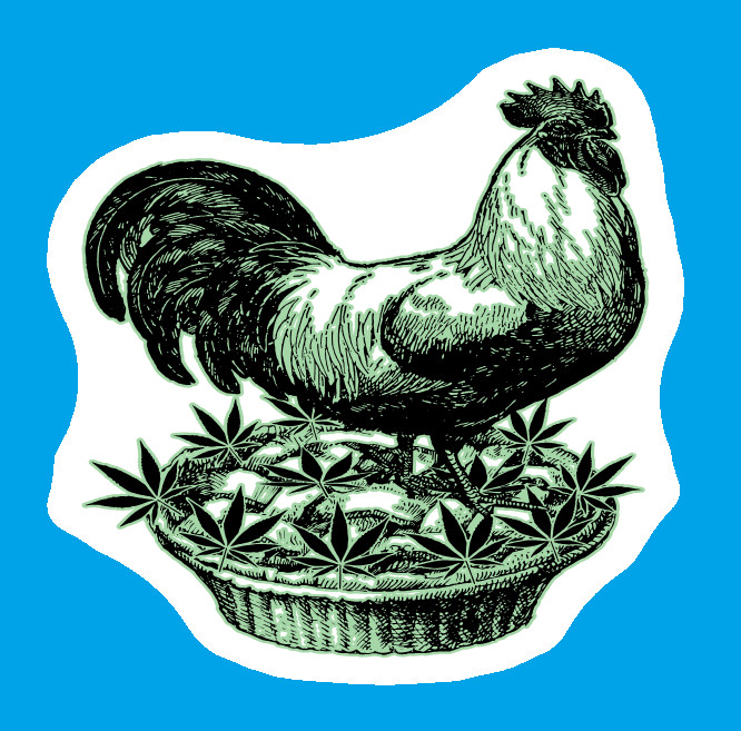 Weatherproof Chicken Pot Pie Weed Stickers Vinyl Decal Added Layer UV Safe Humor