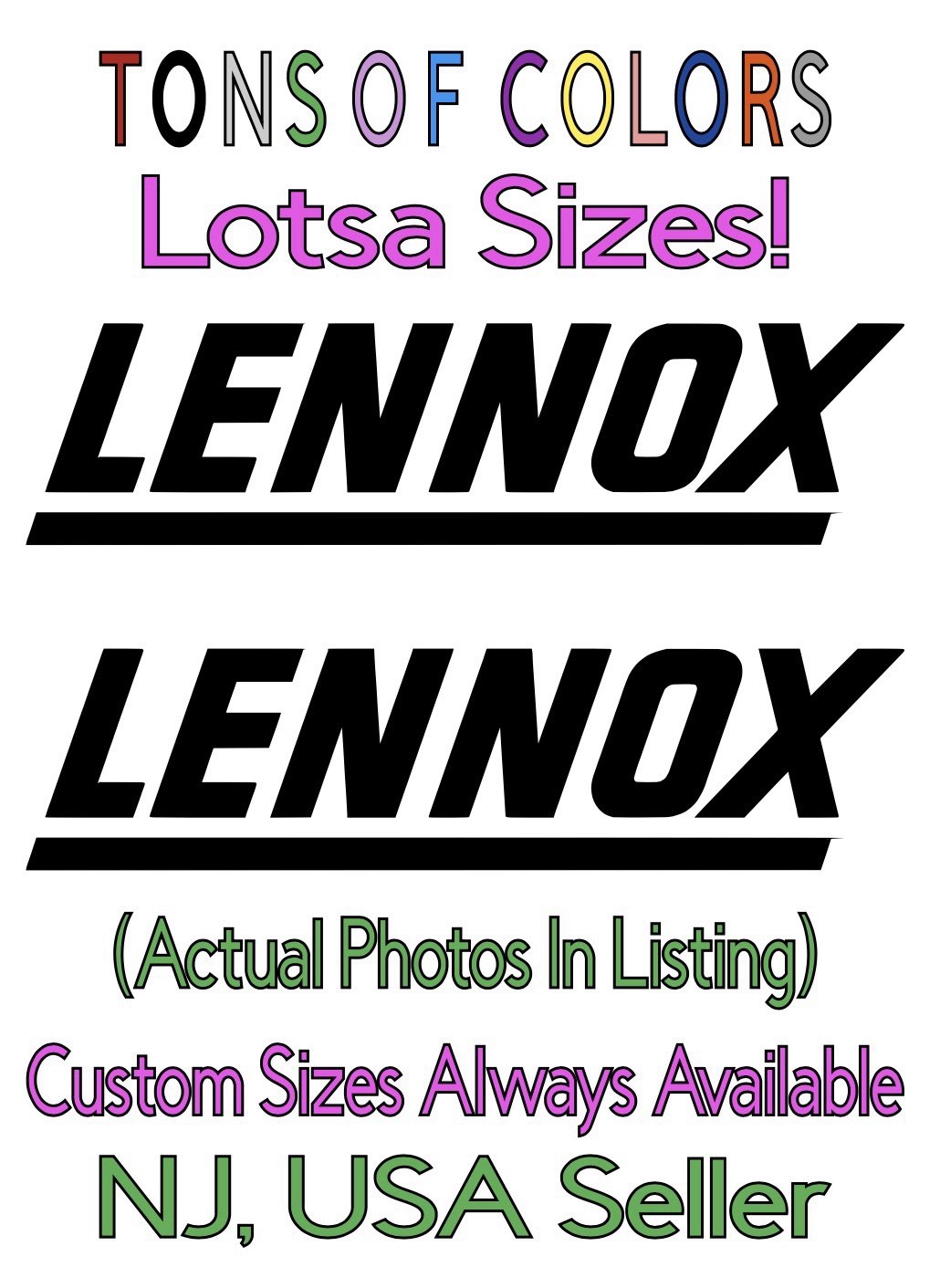 TWO Lennox HVAC Die Cut Vinyl Decals Thermostat Maker Home Comfort Stickers