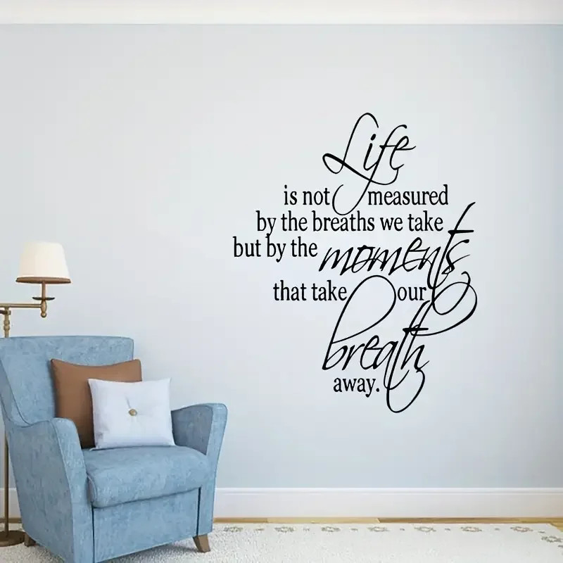 Inspirational Quote Wall Decal "Life is Measured by Moments" Removable
