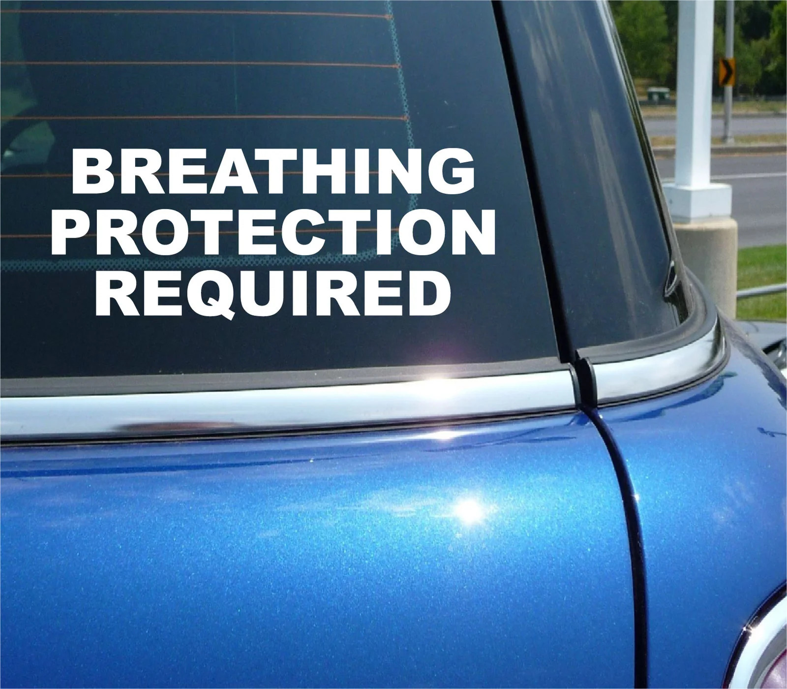 BREATHING PROTECTION REQUIRED STICKER DECAL INDUSTRIAL TOOL EQUIPMENT SHOP LUNG