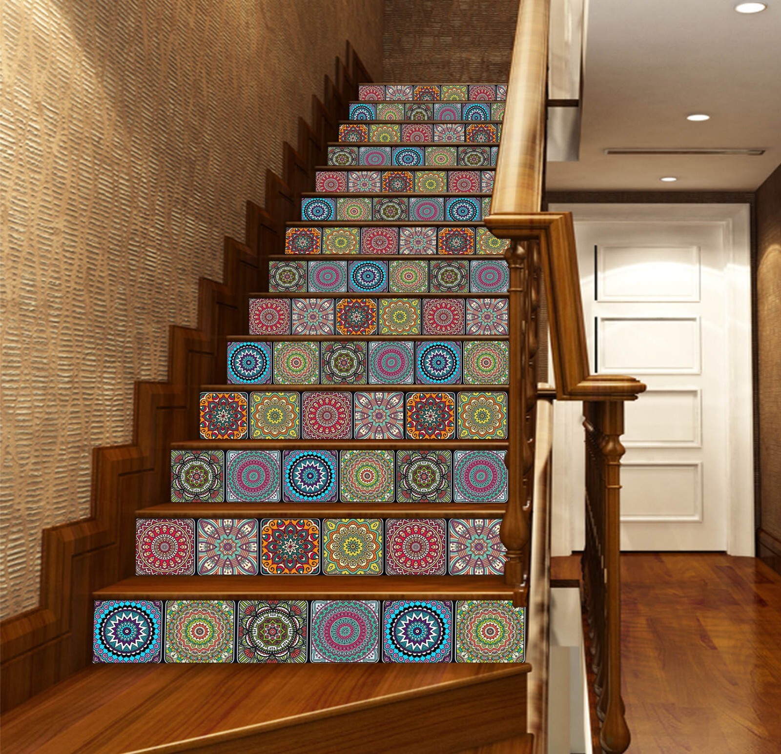 3D Color Circle ZHU449 Stairs Risers Decoration Photo Mural Vinyl Wallpaper Amy