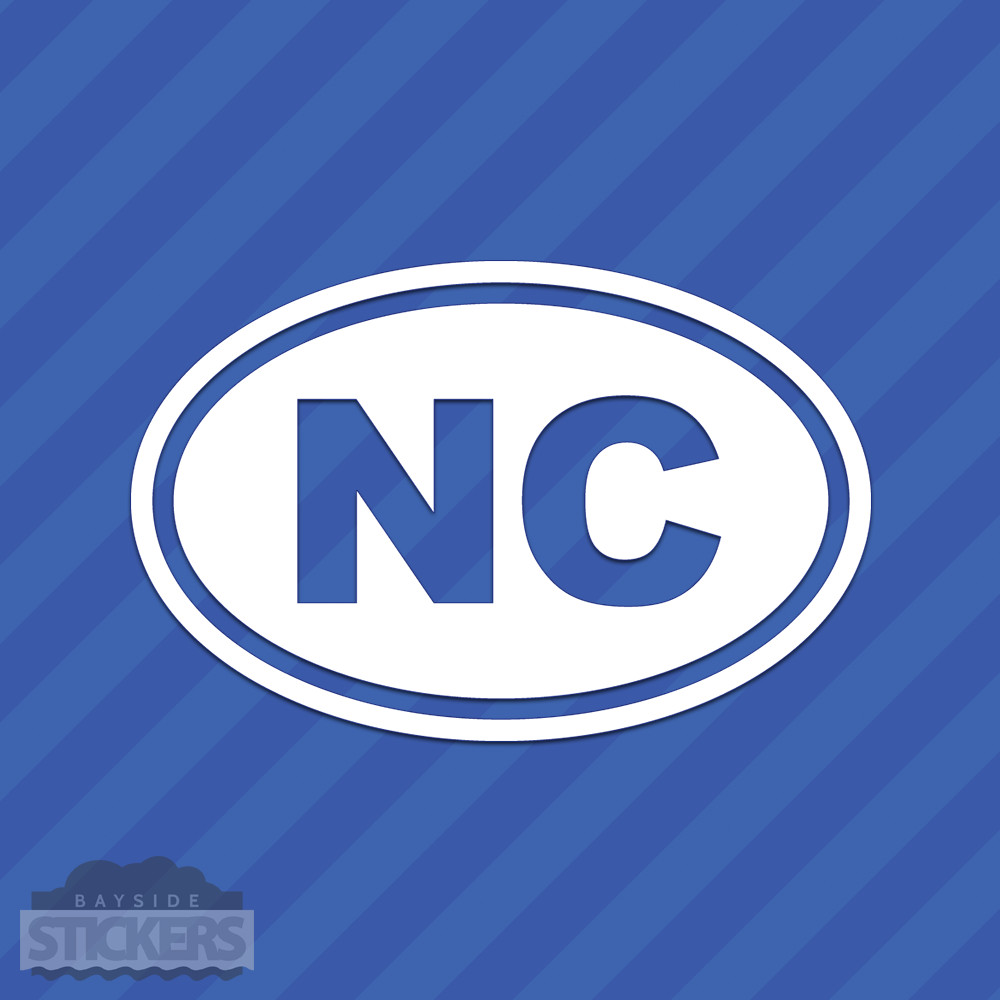 North Carolina NC Oval Vinyl Decal Sticker